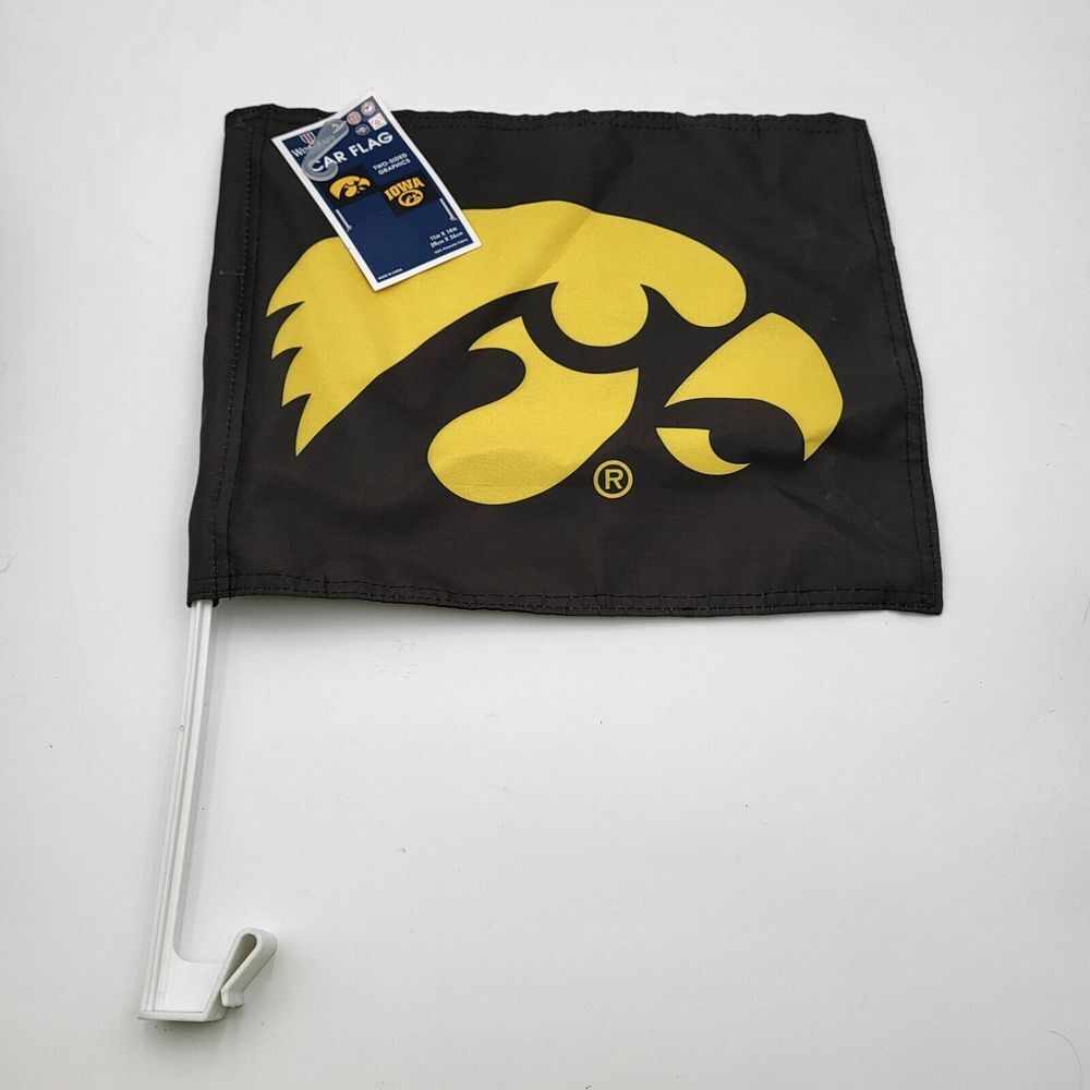 Iowa Hawkeyes‎ Wincraft Black Car Flag Two-Sided Graphics 11"x14" Polyester